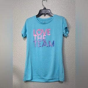 “LOVE THE TEAM” -XL(14-16) Blue